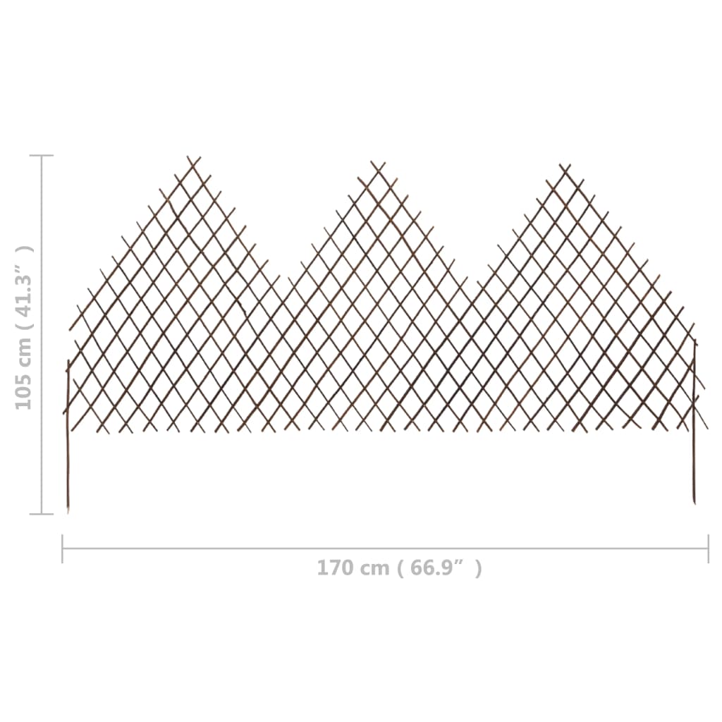 vidaXL Garduri cu zăbrele de grădină, 5 buc., 170 x 105 cm, salcie