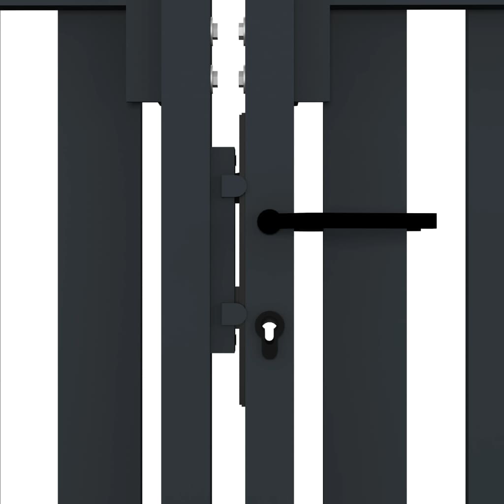 vidaXL Poartă de gard dublă, antracit, 306 x 220 cm, oțel