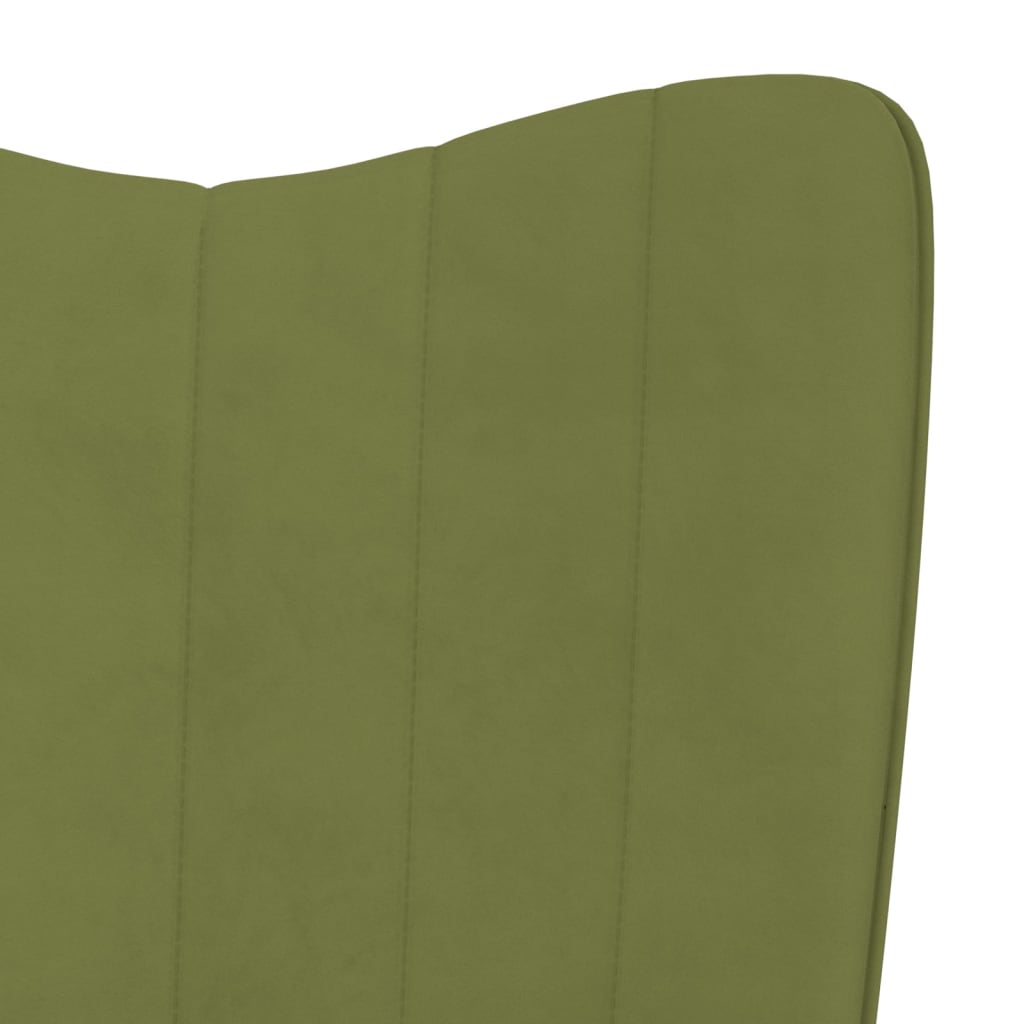 vidaXL Scaun de relaxare cu taburet, verde deschis, catifea
