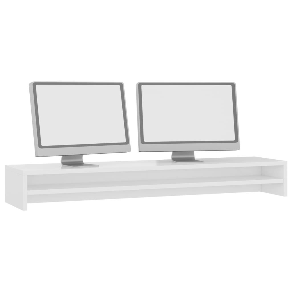 vidaXL Suport monitor, alb foarte lucios, 100 x 24 x 13 cm, PAL
