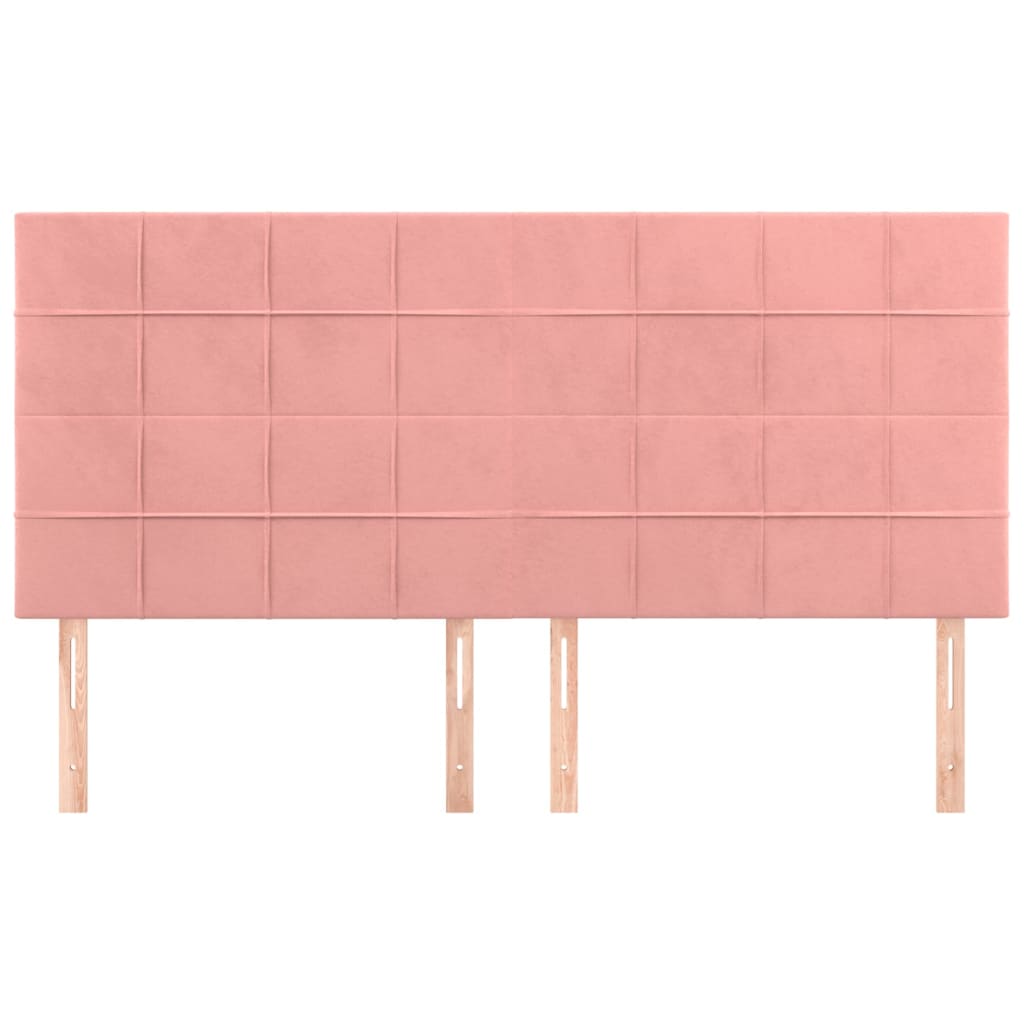 vidaXL Tăblii de pat, 4 buc, roz, 90x5x78/88 cm, catifea