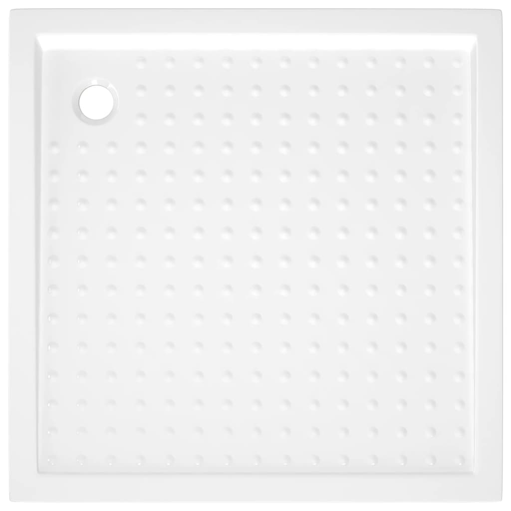 vidaXL Cădiță de duș cu puncte, alb, 90x90x4 cm, ABS