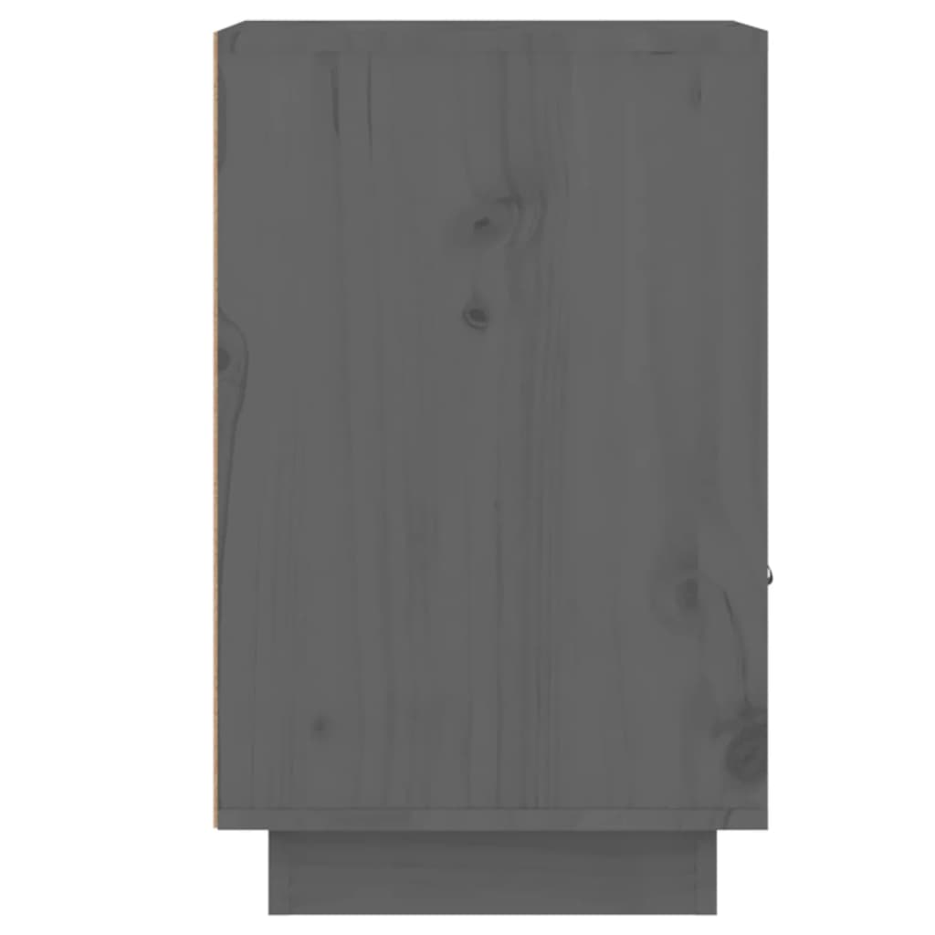 vidaXL Noptieră, gri, 40x34x55 cm, lemn masiv de pin