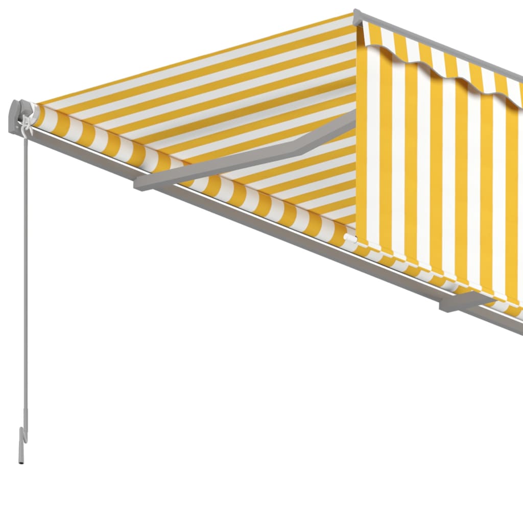 vidaXL Copertină retractabilă manual cu stor, galben&alb, 6x3 m