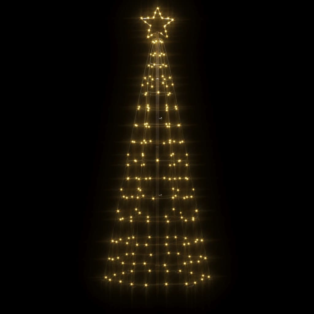 vidaXL Con de lumină brad de Crăciun cu 220 LED-uri, alb cald, 180 cm