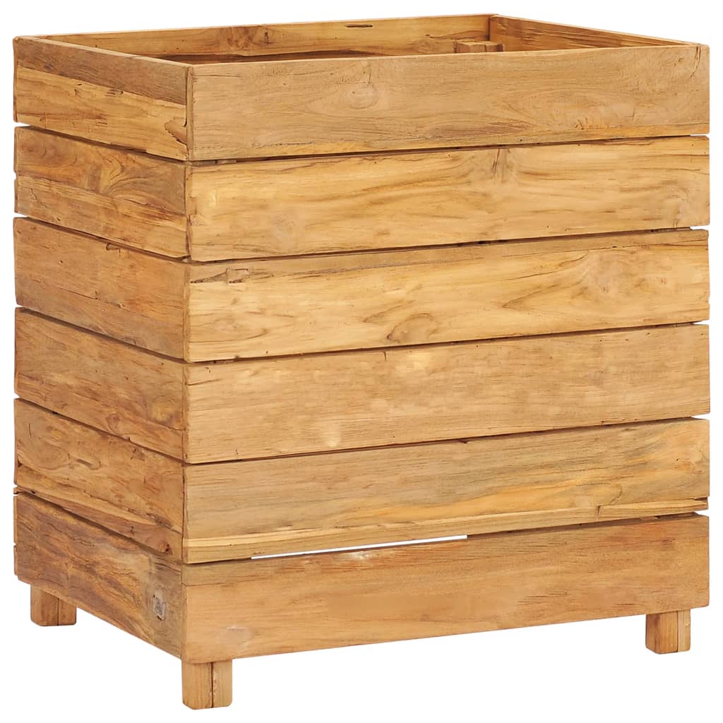 vidaXL Strat înălțat, 50x40x55 cm, lemn de tec reciclat și oțel