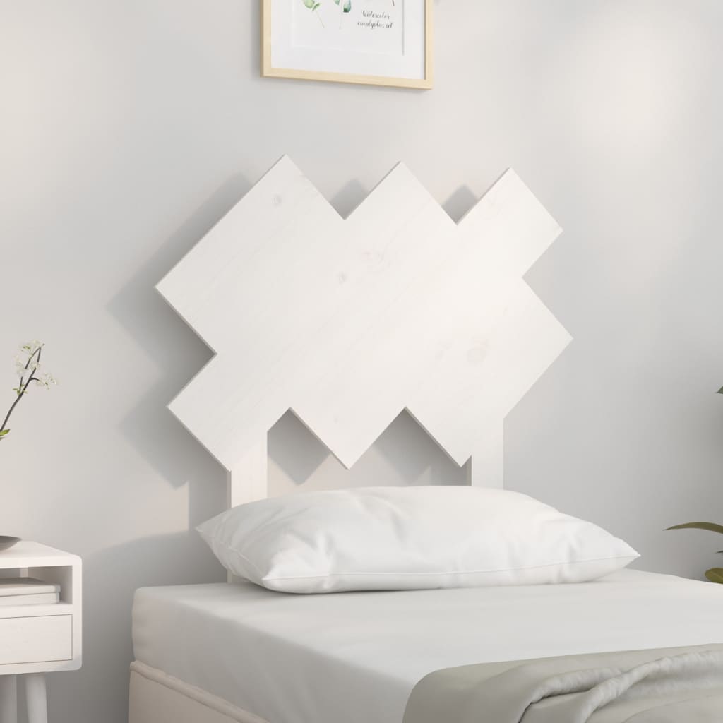 vidaXL Tăblie de pat, alb, 72,5x3x81 cm, lemn masiv de pin