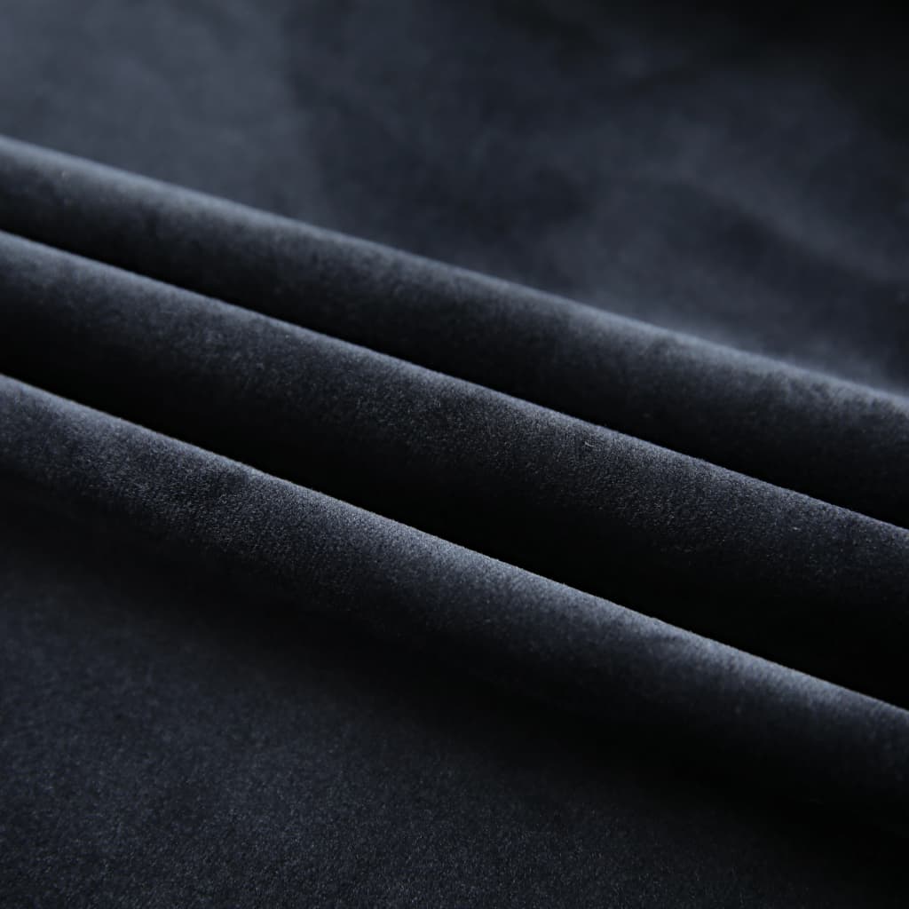 vidaXL Draperie opacă, negru, 290 x 245 cm, catifea, cu cârlige