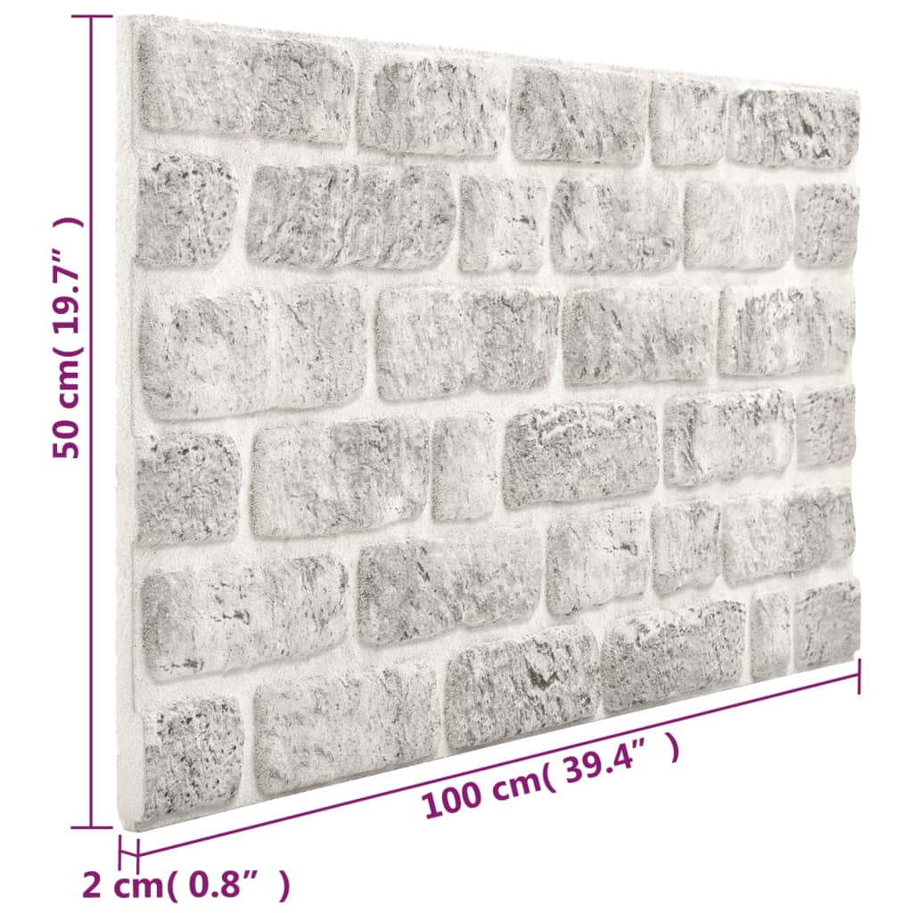 vidaXL Panouri de perete 3D, model cărămidă, gri deschis, 10 buc., EPS