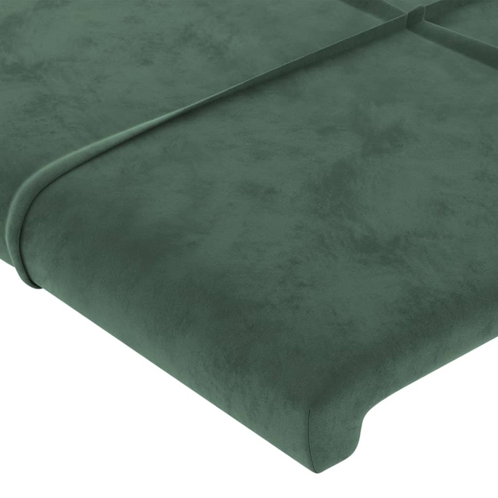 vidaXL Tăblie pat cu aripioare verde închis 203x16x118/128 cm catifea