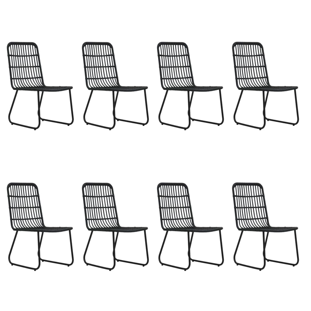 vidaXL Set mobilier de exterior, 9 piese, poliratan și sticlă