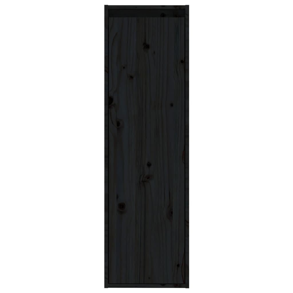 vidaXL Dulapuri de perete, 2 buc., negru, 30x30x100 cm, lemn masiv pin