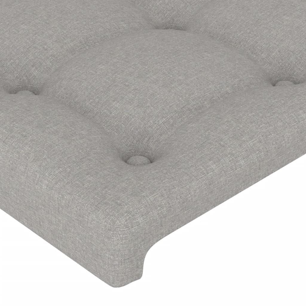 vidaXL Tăblie de pat cu LED, gri deschis, 93x16x78/88 cm, textil