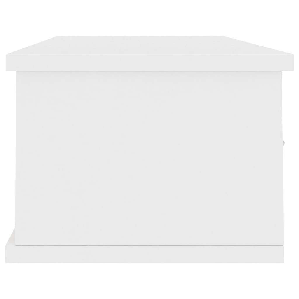 vidaXL Raft de perete cu sertare, alb, 88x26x18,5 cm, PAL