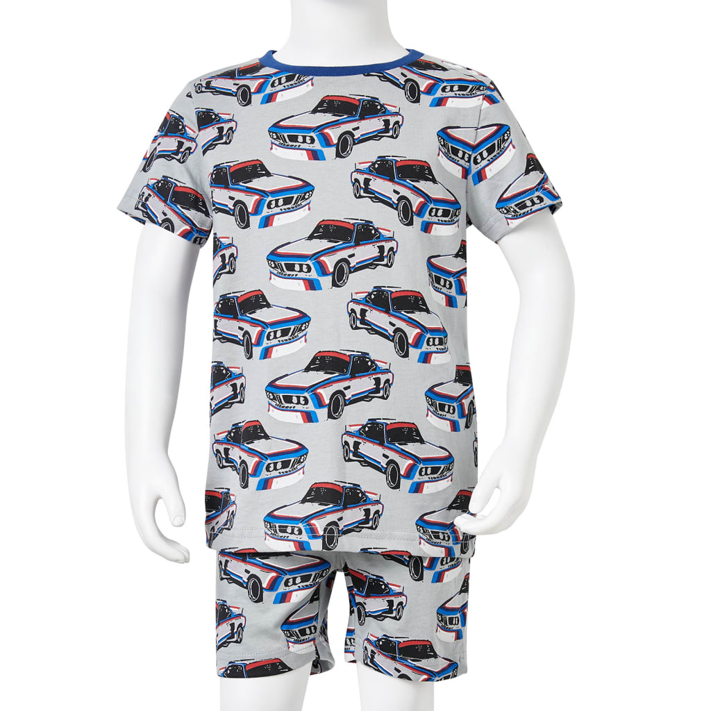 Pijamale pentru copii cu mâneci scurte, gri, 128