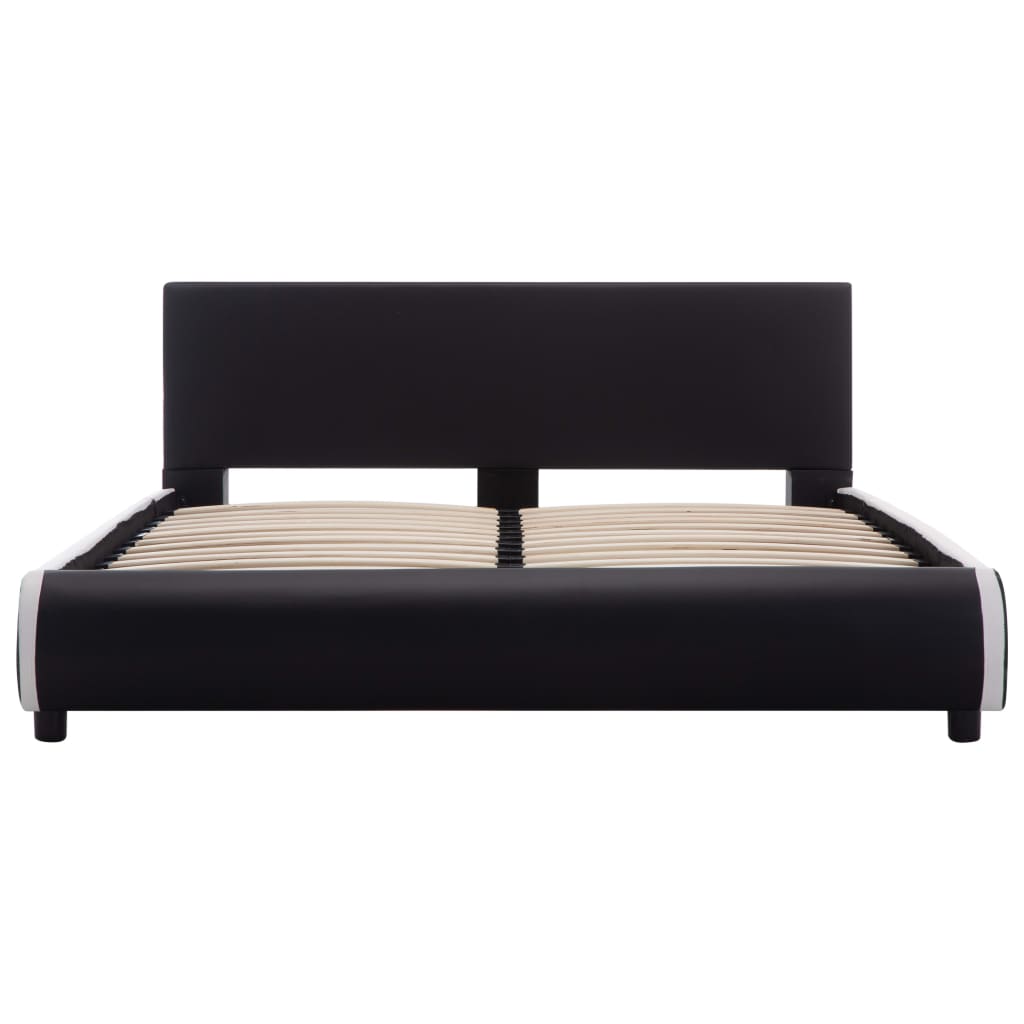 vidaXL Cadru pat cu sertare, negru, 120 x 200 cm, piele ecologică
