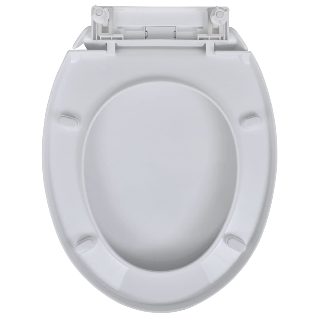 vidaXL Capace WC cu închidere silențioasă, 2 buc., alb, plastic