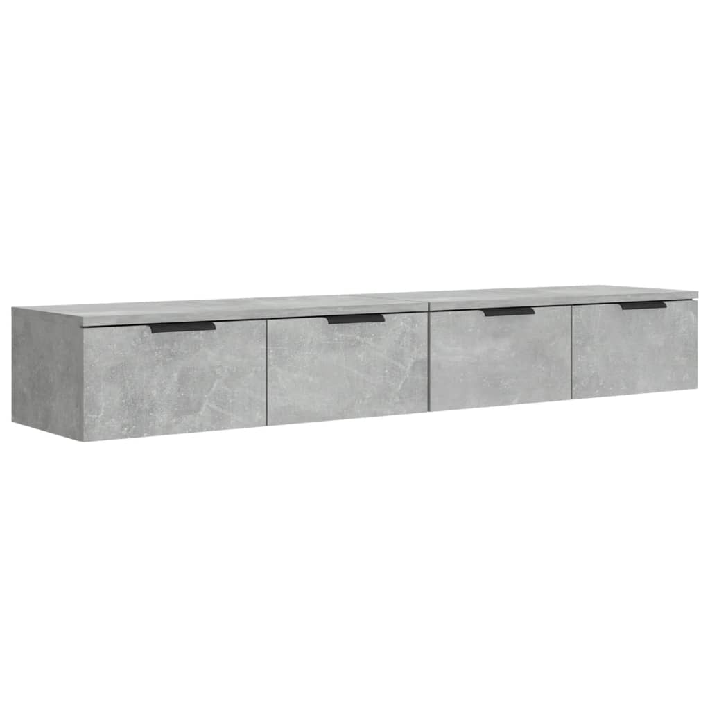 vidaXL Dulapuri perete, 2 buc., gri beton, 68x30x20 cm, lemn prelucrat