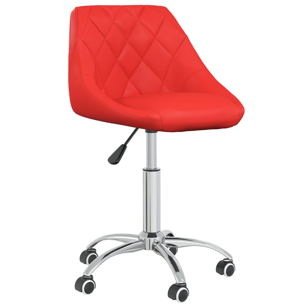 vidaXL Scaun de birou pivotant, roșu, piele ecologică