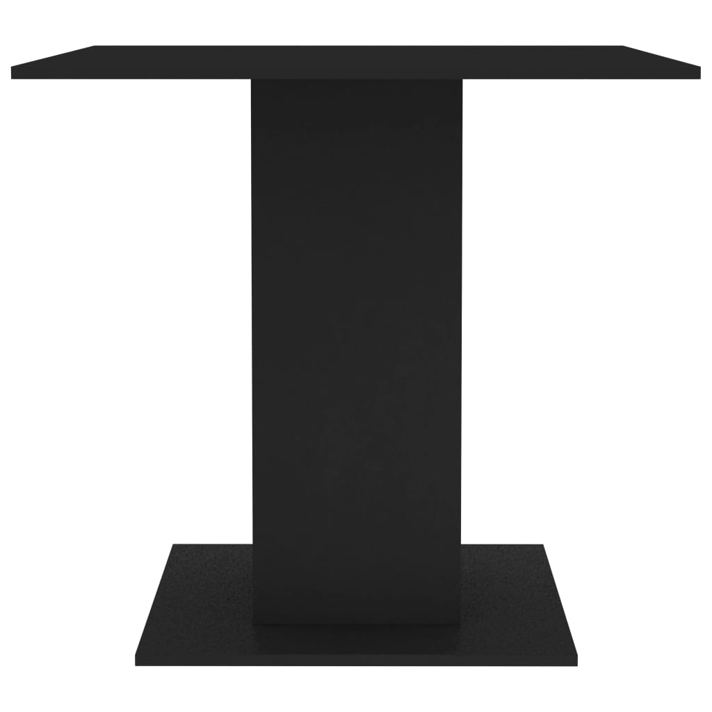vidaXL Masă de bucătărie, negru, 80x80x75 cm, PAL