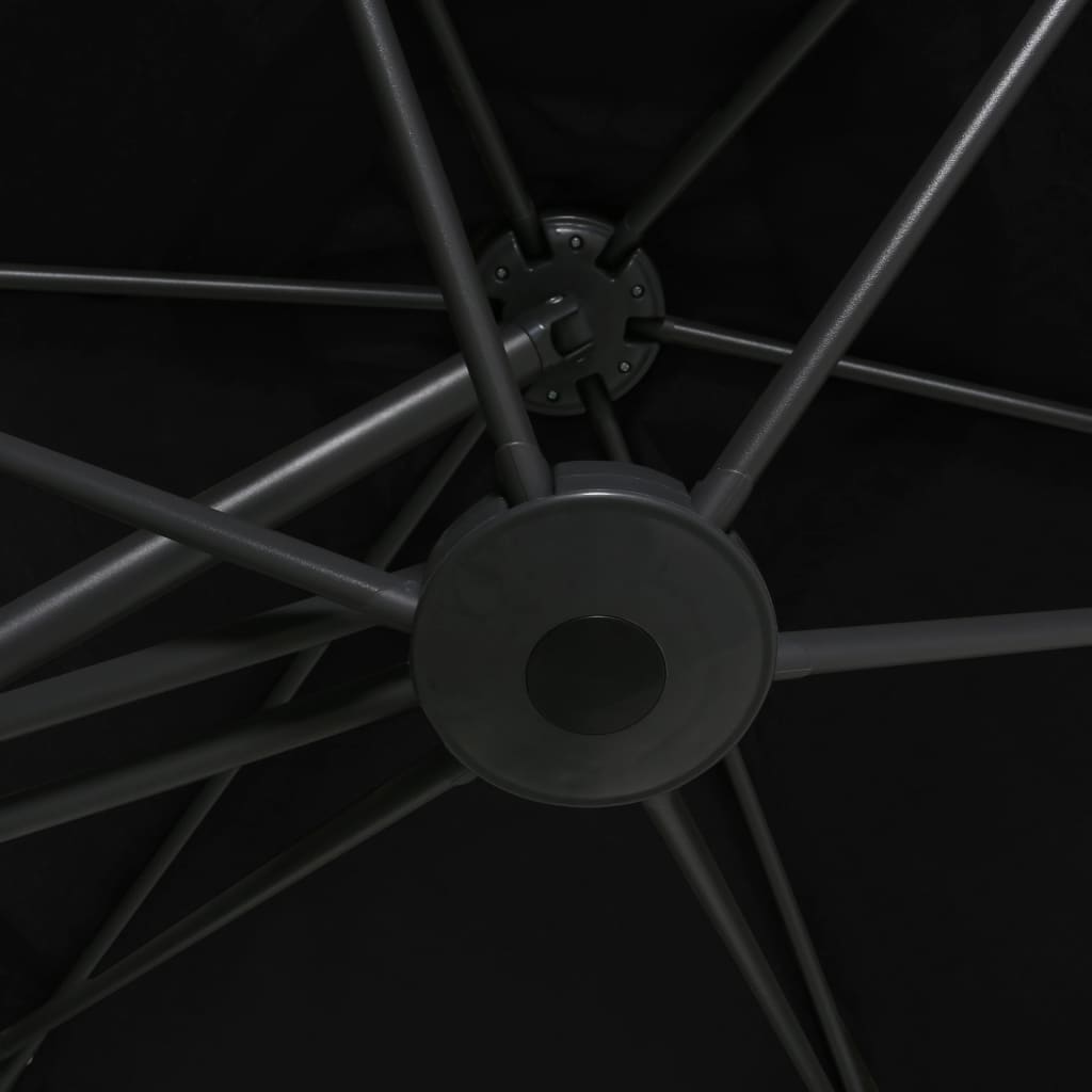 vidaXL Umbrelă de soare de exterior cu stâlp din oțel, negru, 300 cm