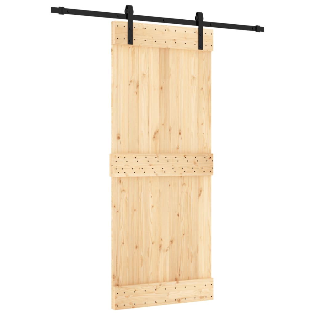 vidaXL Ușă glisantă cu set de feronerie 85x210 cm, lemn masiv de pin