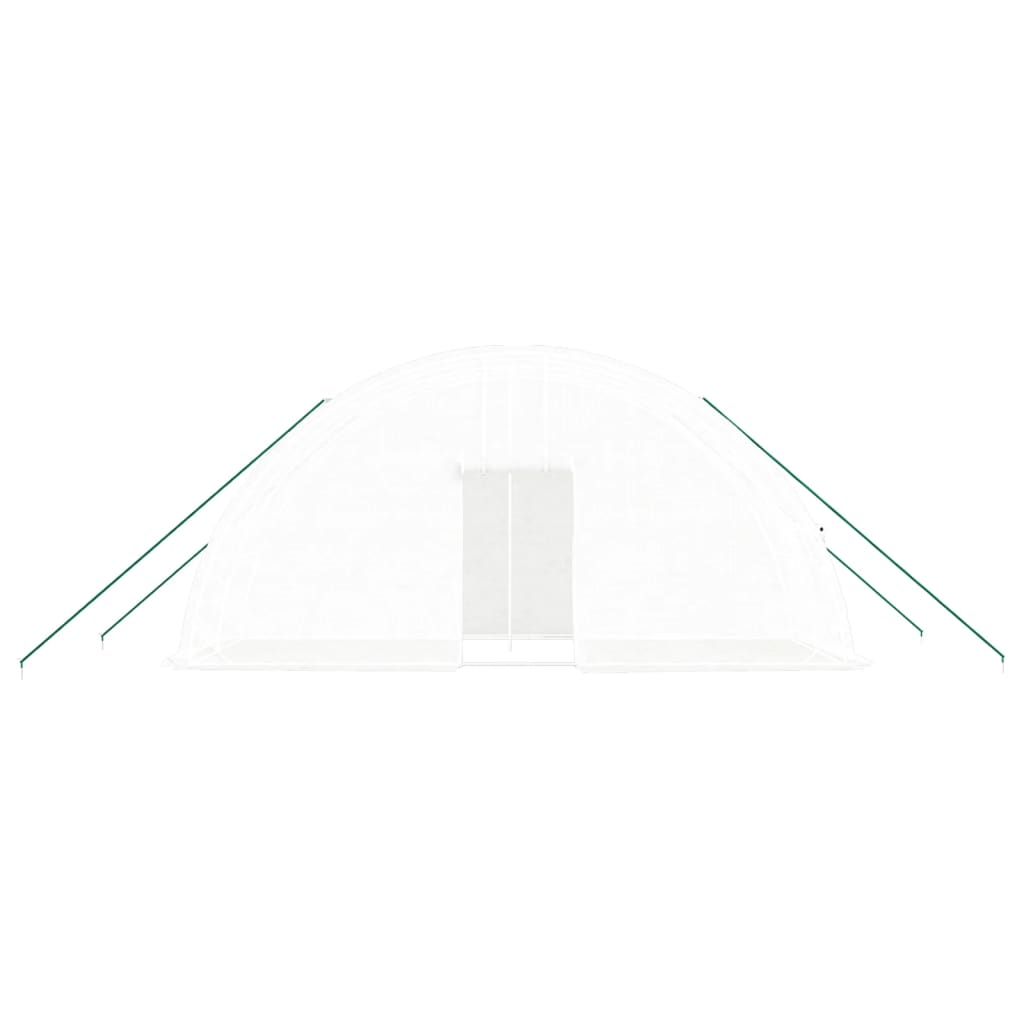 vidaXL Seră cu cadru din oțel, alb, 12 m², 6x2x2,85 m