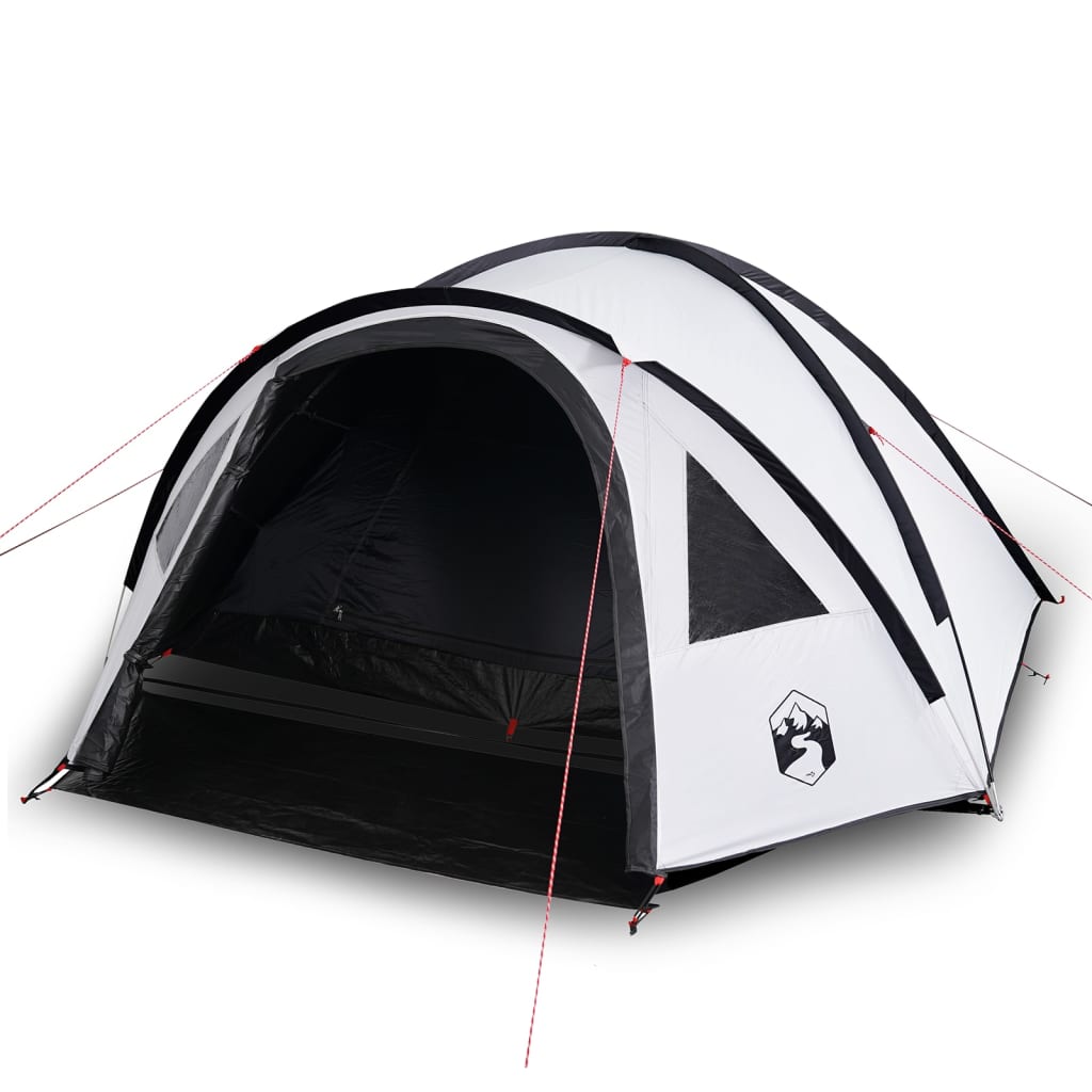 vidaXL Cort camping cupolă 4 persoane alb, țesătură opacă, impermeabil