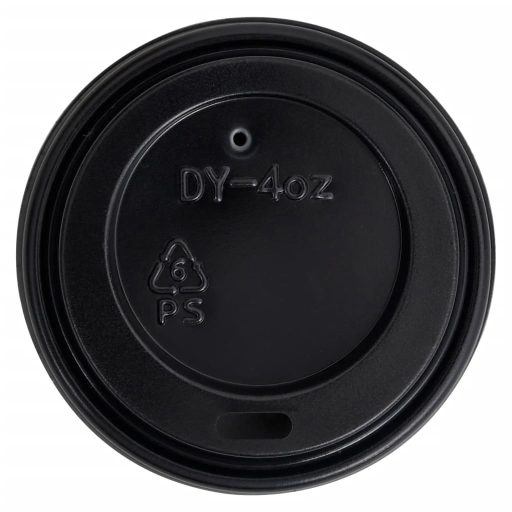 vidaXL Pahare de cafea de hârtie cu capace, 500 buc., negru, 120 ml