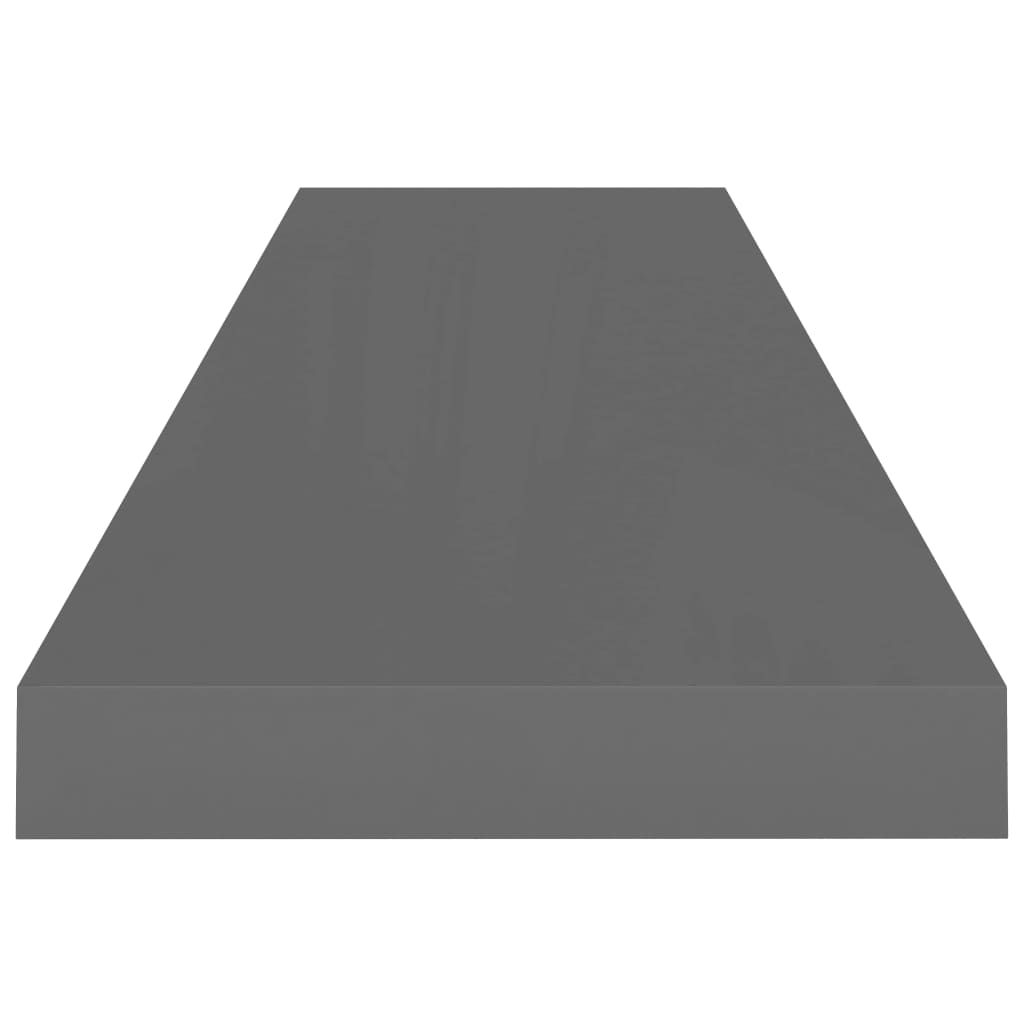 vidaXL Rafturi de perete, 2 buc., gri extralucios, 90x23,5x3,8 cm, MDF