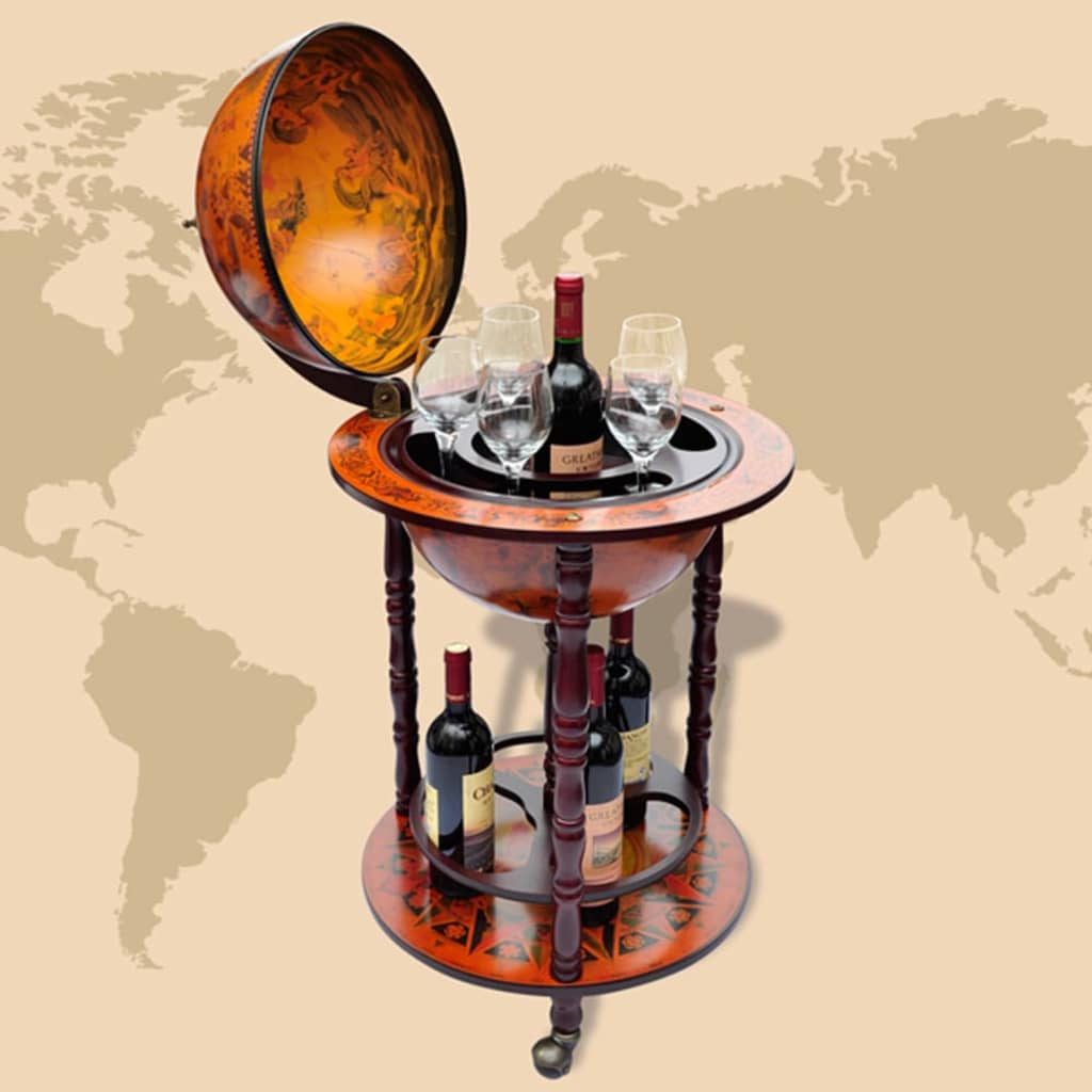 vidaXL Bar tip glob pământesc stativ sticle de vin, lemn de eucalipt