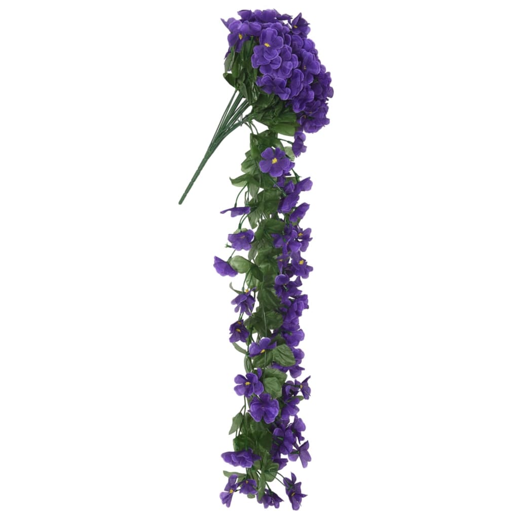 vidaXL Ghirlande de flori artificiale, 3 buc., violet închis, 85 cm