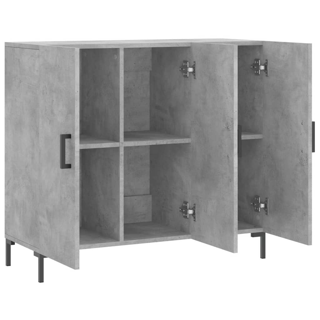 vidaXL Servantă, gri beton, 90x34x80 cm, lemn compozit