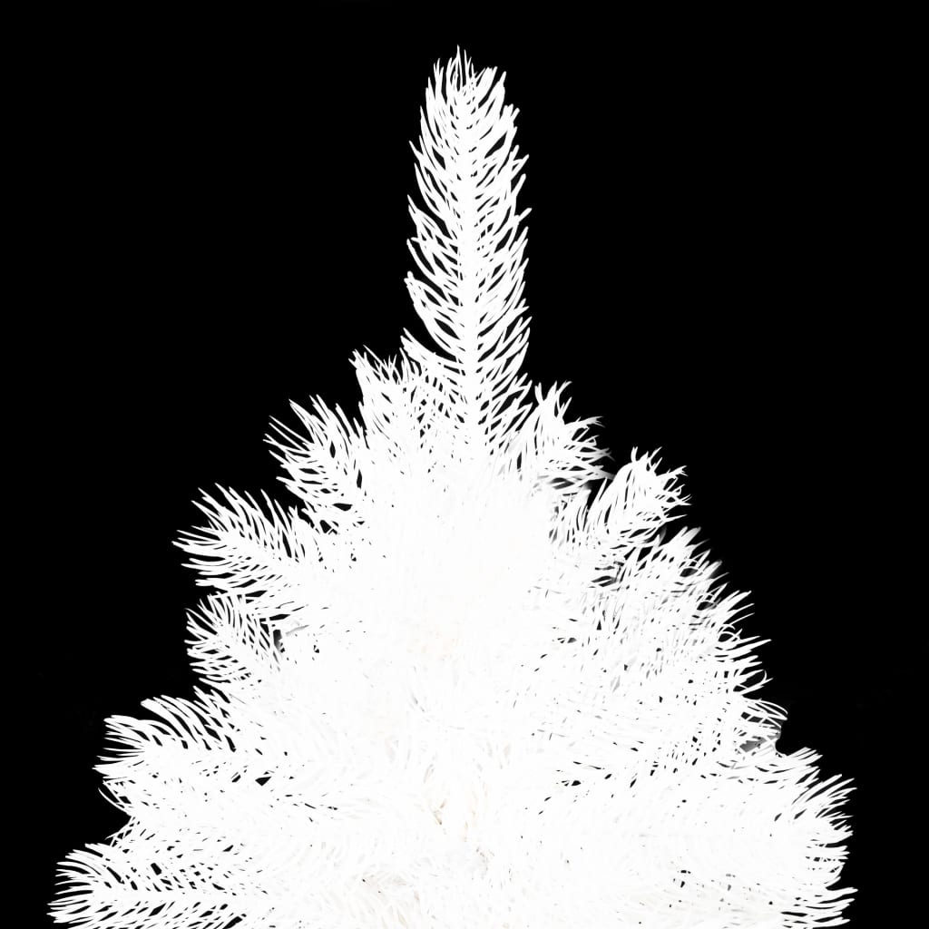 vidaXL Brad Crăciun pre-iluminat artificial, set globuri, alb, 120 cm