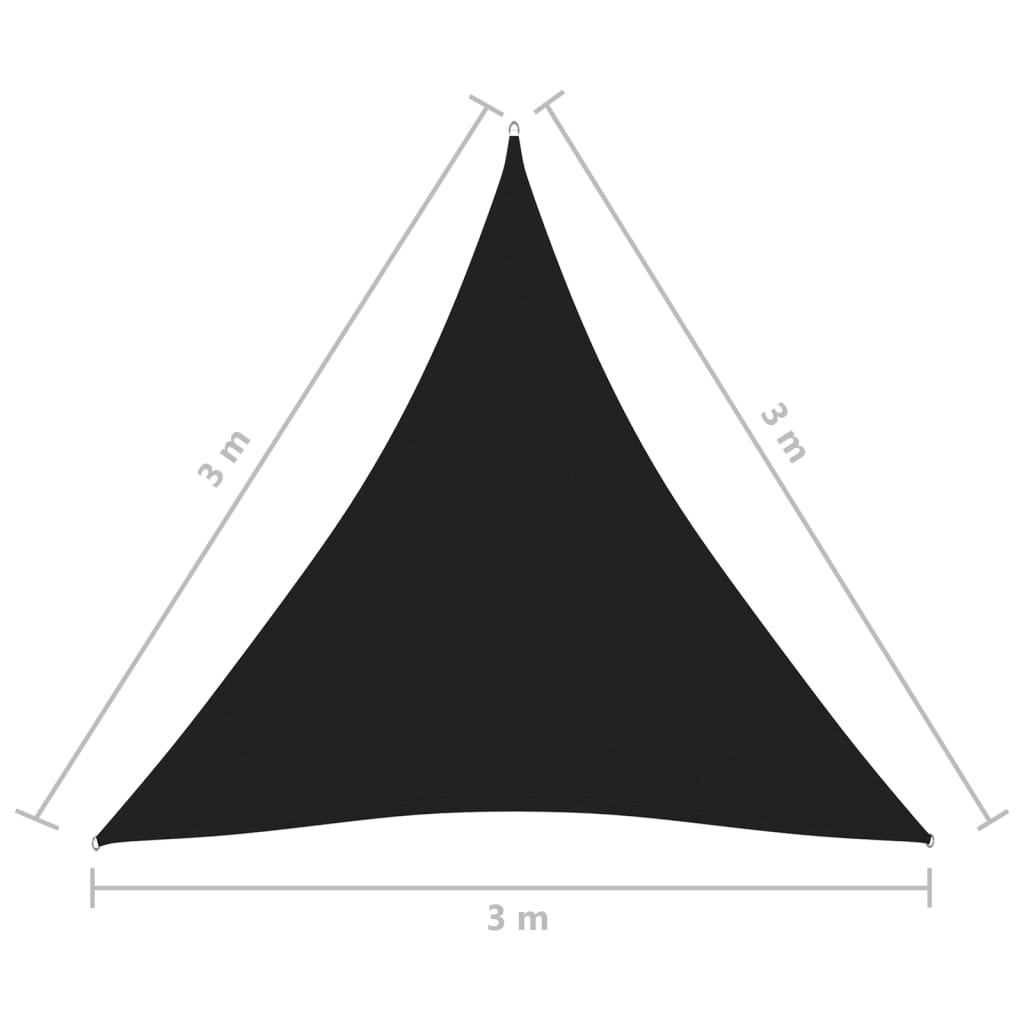 vidaXL Parasolar, negru, 3x3x3 m, țesătură oxford, triunghiular