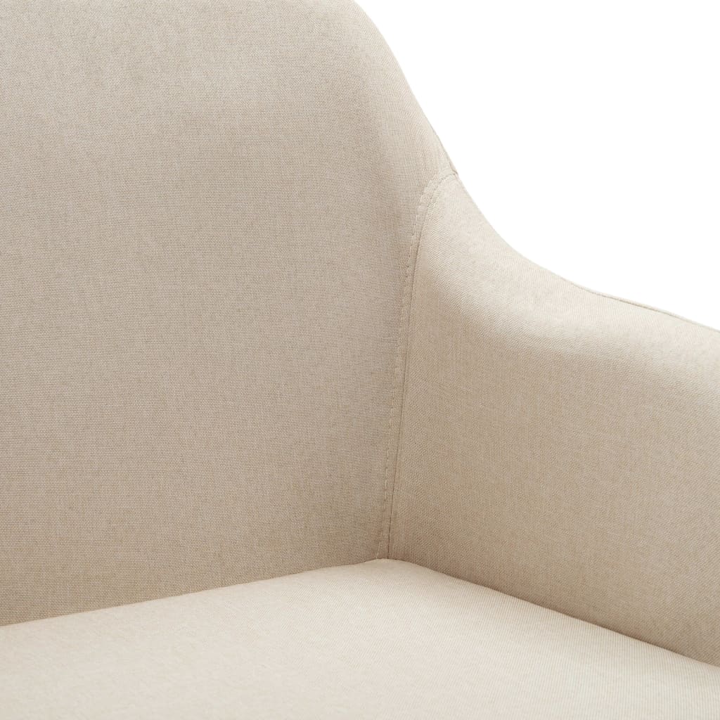 vidaXL Scaun de sufragerie pivotant, crem, material textil