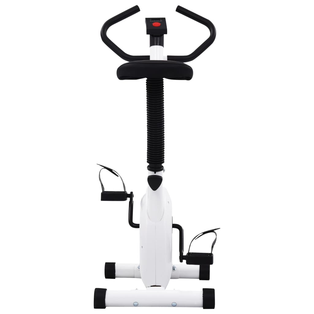 vidaXL Bicicletă fitness cu curea de rezistență, alb