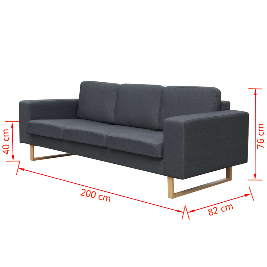 vidaXL Set canapea cu 2 și 3 locuri, gri închis