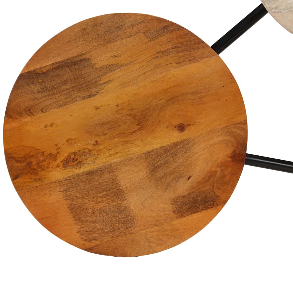vidaXL Măsuță de cafea, 89 x 77 x 52 cm, lemn masiv de mango, oțel
