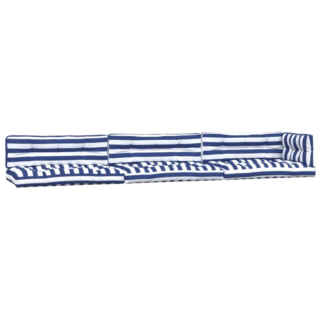 vidaXL Perne de paleți, 7 buc., dungi albastre și albe, textil