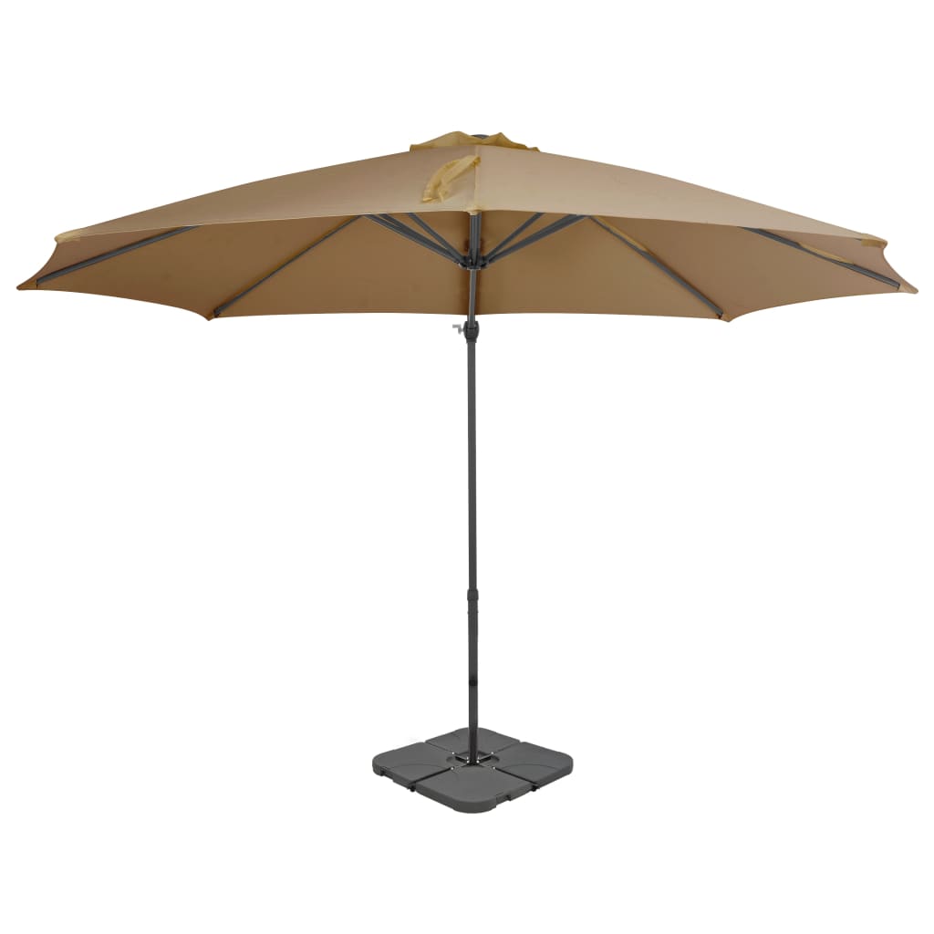 vidaXL Umbrelă de exterior cu bază portabilă, gri taupe