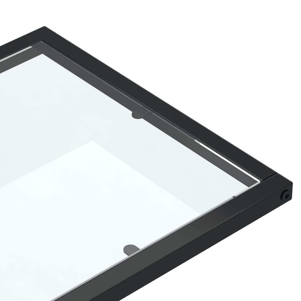vidaXL Masă laterală de calculator, transparent, 50x35x65 cm, sticlă