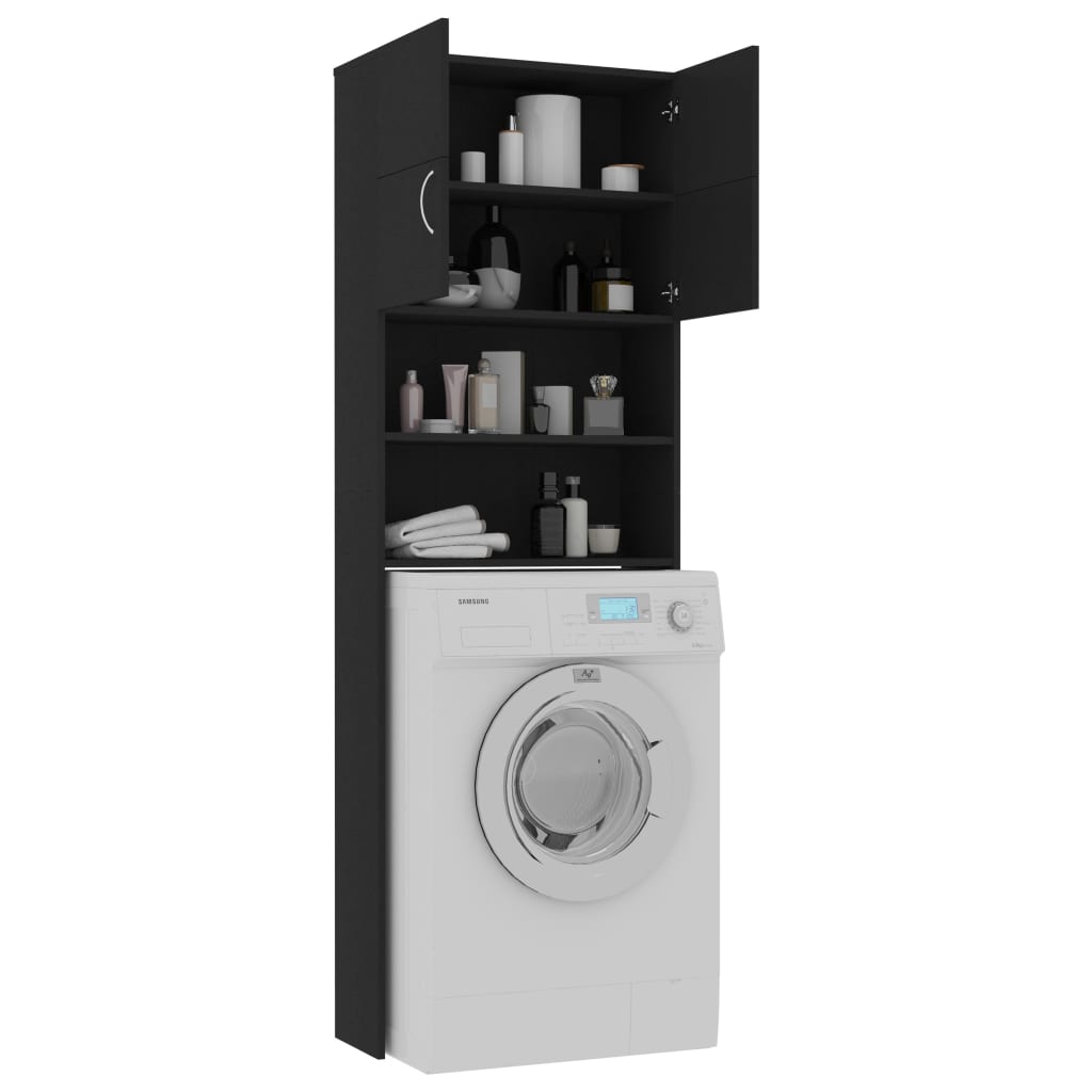 vidaXL Dulap mașina de spălat, negru, 64x25,5x190 cm, PAL