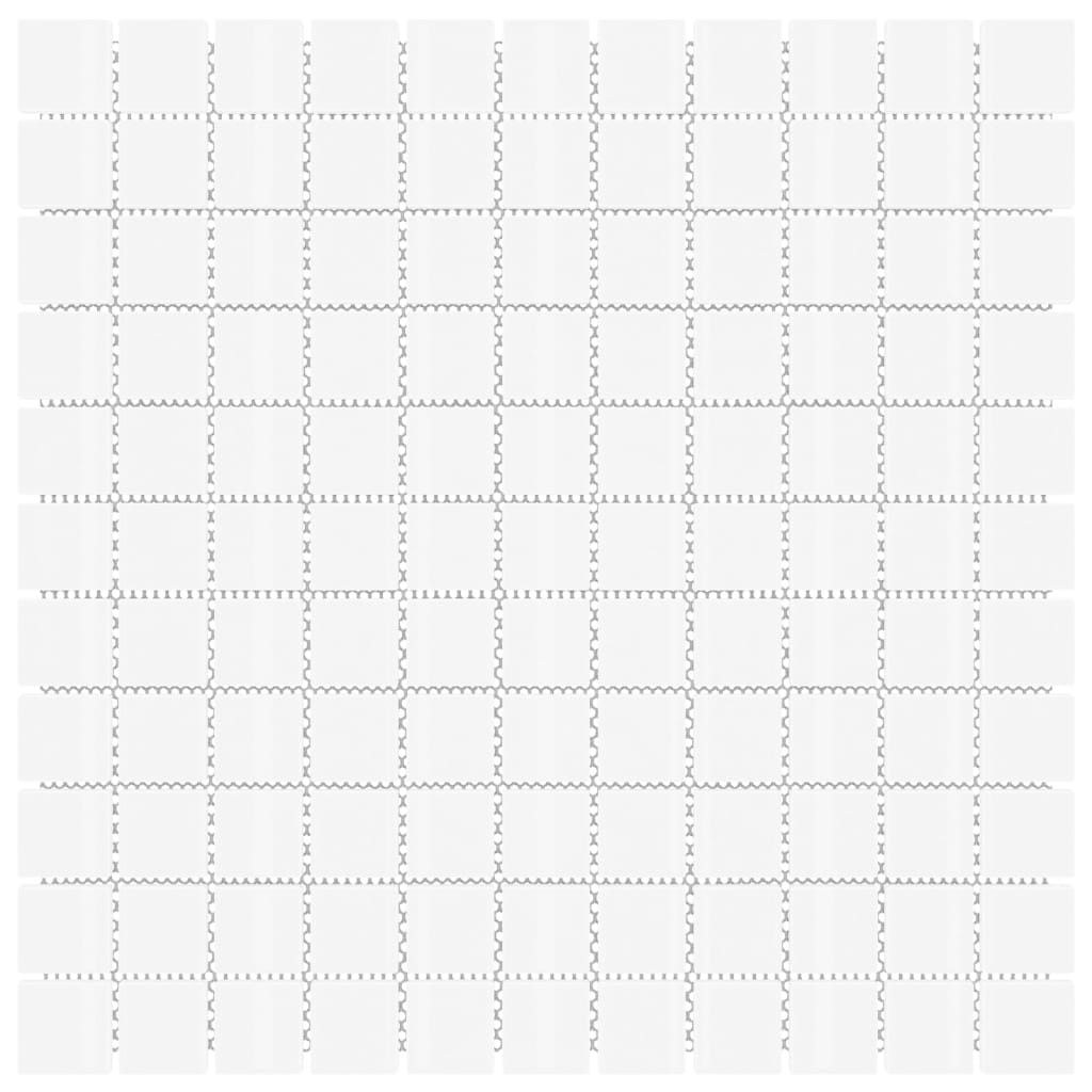 vidaXL Plăci mozaic, 11 buc., alb, 30x30 cm, sticlă