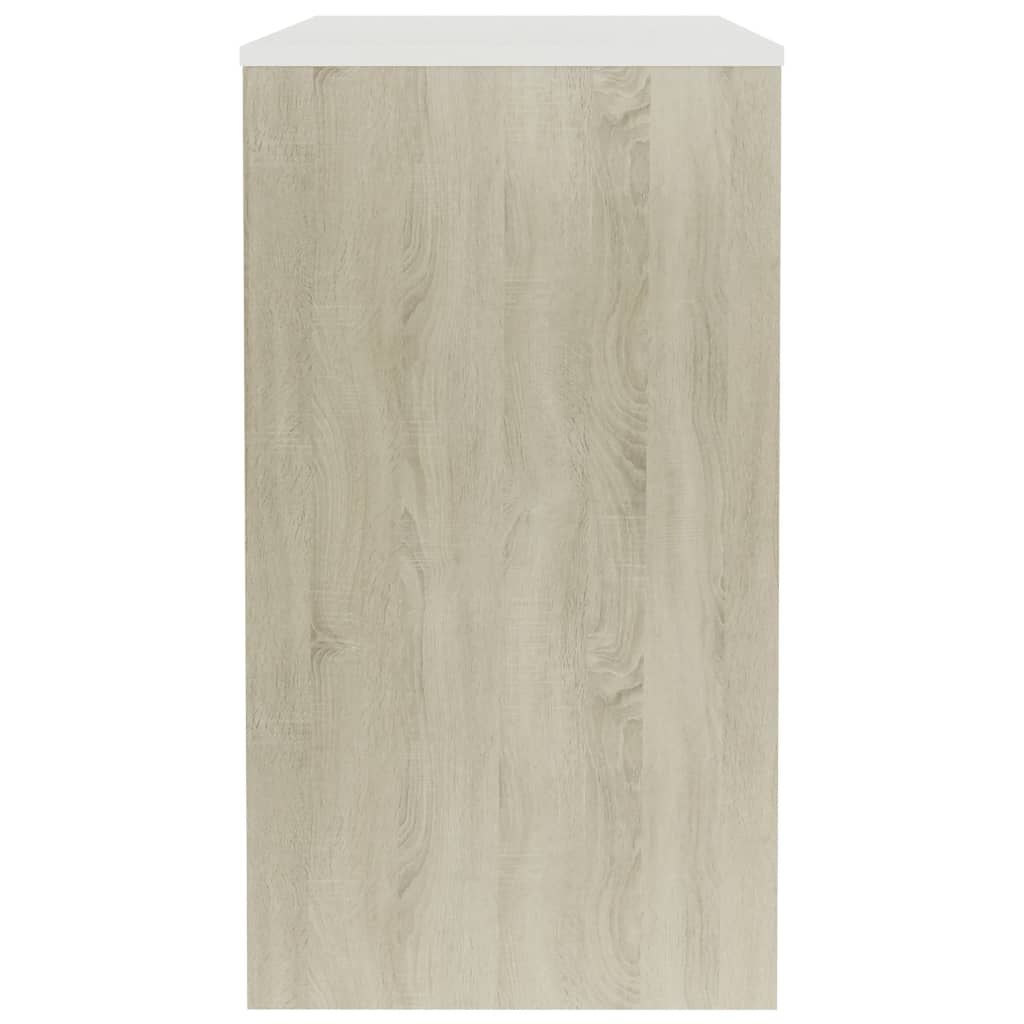 vidaXL Birou, alb și stejar sonoma, 90x40x72 cm, lemn prelucrat