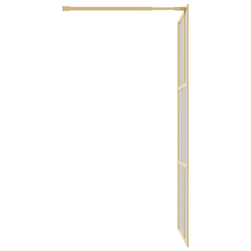 vidaXL Paravan de duș walk-in auriu, 90x195 cm sticlă ESG transparentă