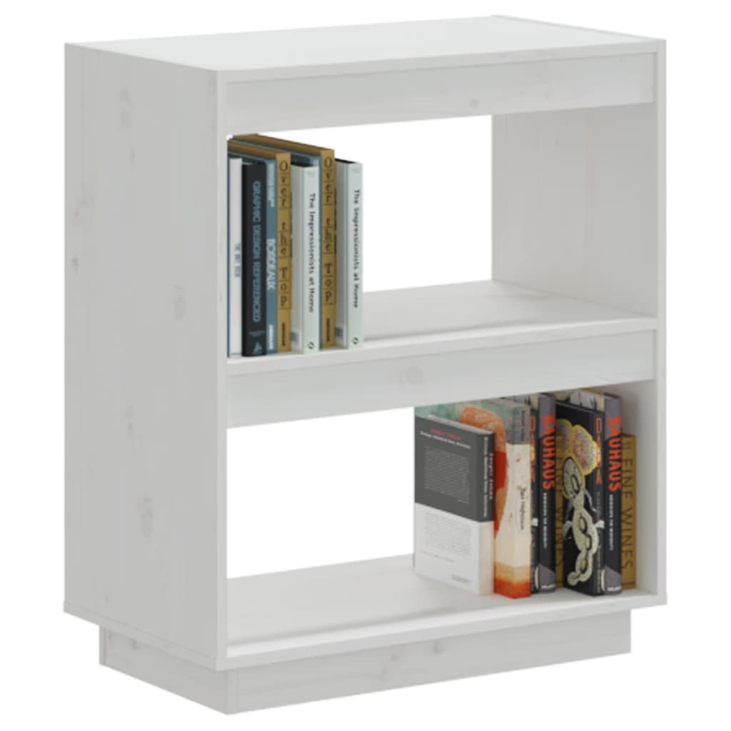 vidaXL Bibliotecă, alb, 60x35x71 cm, lemn masiv de pin