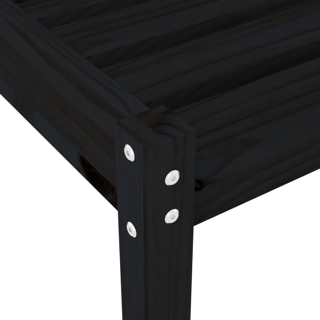 vidaXL Șezlong, negru, 199,5x60x74 cm, lemn masiv de pin