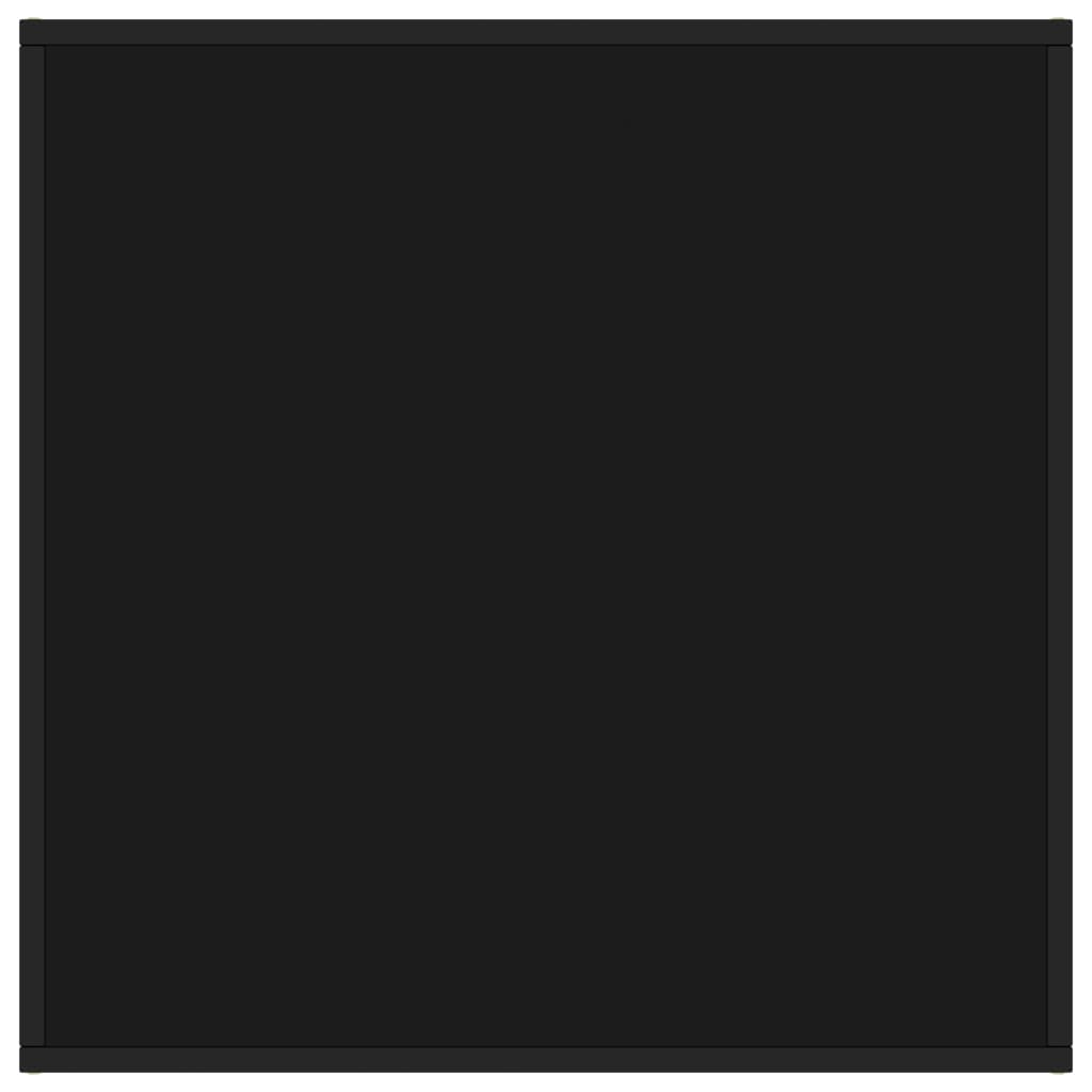 vidaXL Măsuță de cafea, neagră cu sticlă neagră, 80x80x35 cm