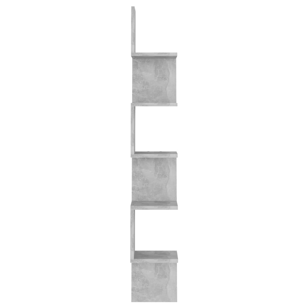 vidaXL Raft de perete pentru colț, gri beton, 20x20x127,5 cm , PAL